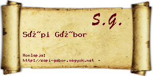 Sápi Gábor névjegykártya